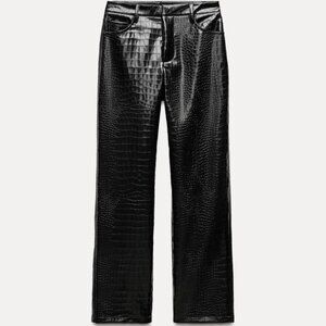 ZARA NWT FAUX LEATHER STRAIGHT LEG PANTS